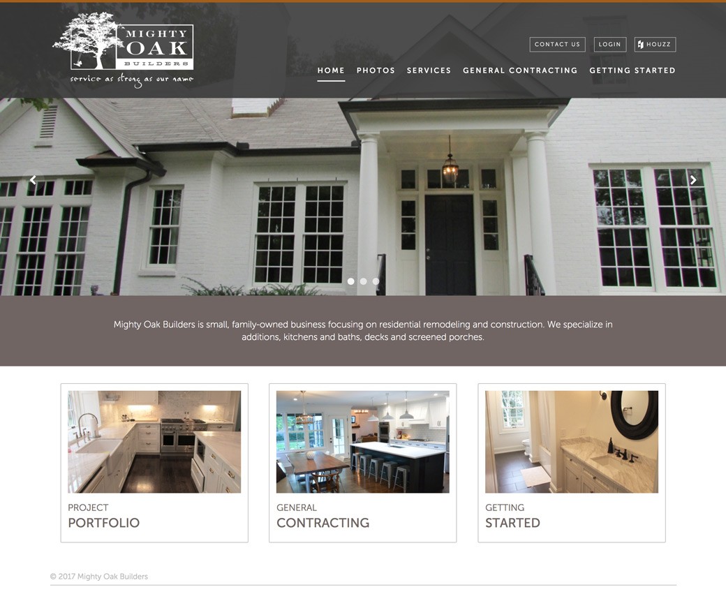 Mighty Oak Builders website